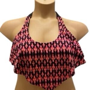 a.n.a Pink and Black Halter Swim Top